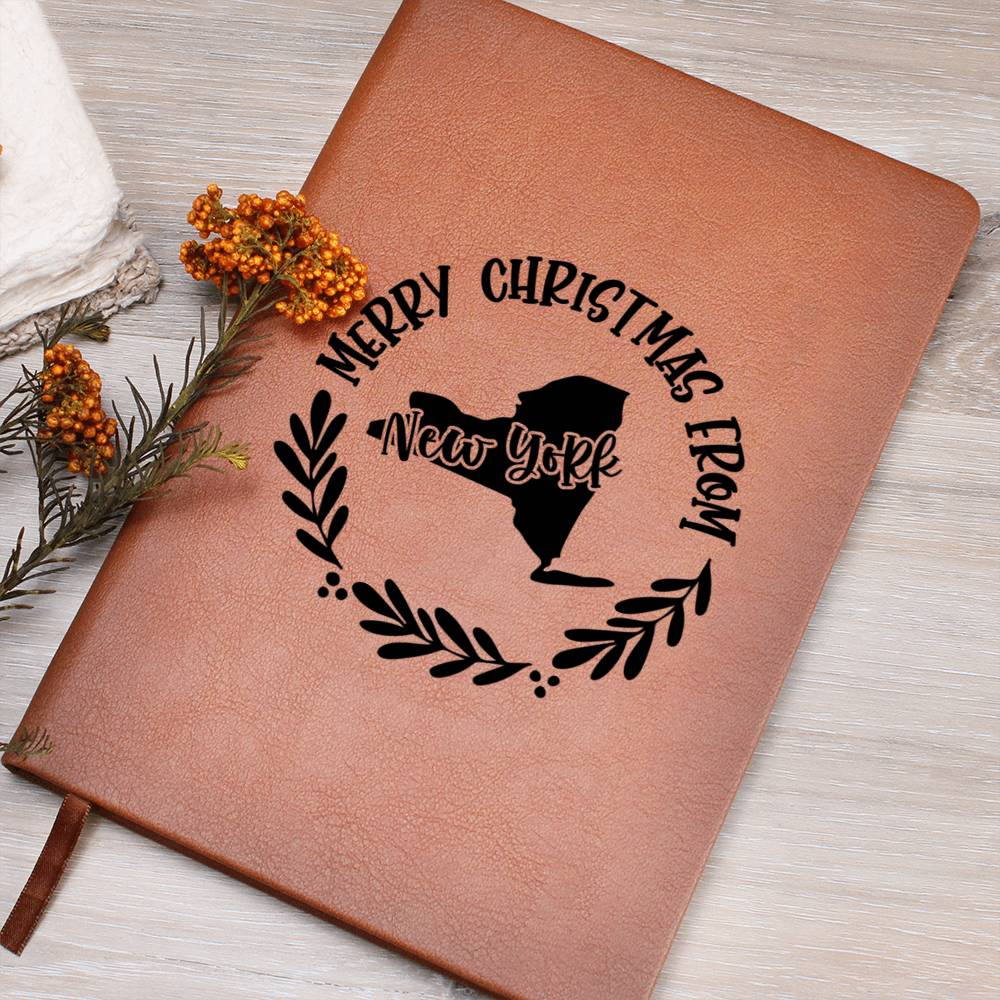 Merry Christmas From New York - Vegan Leather Journal