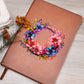 Floral Flower Wreath 129 - Vegan Leather Journal