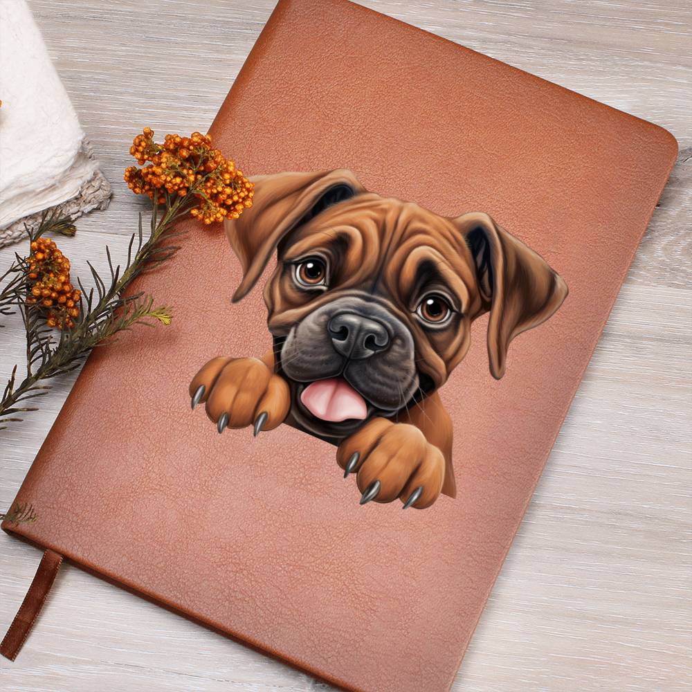 Boxer Peeking - Vegan Leather Journal