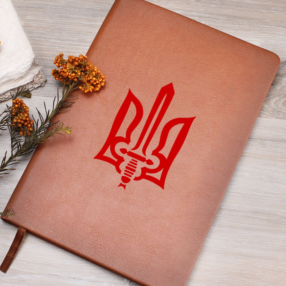 Stylized Tryzub (Red) - Vegan Leather Journal