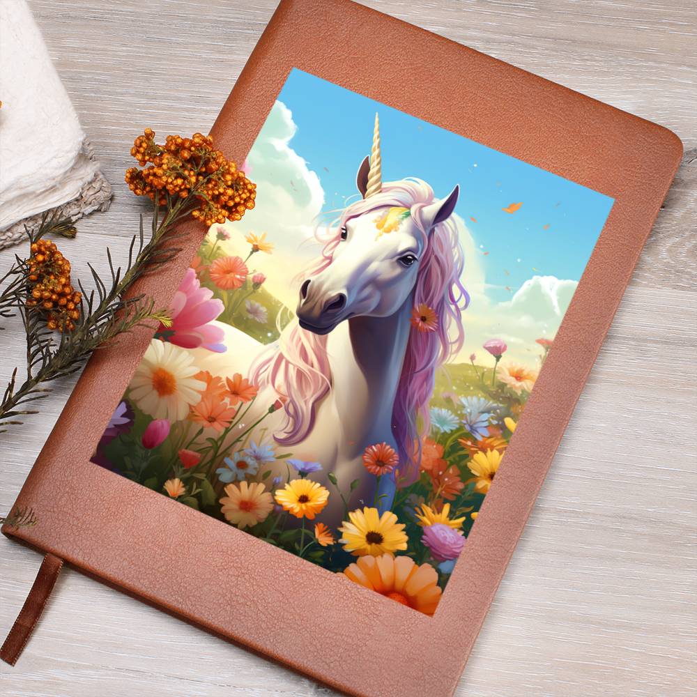 Cute Unicorn 039 - Vegan Leather Journal
