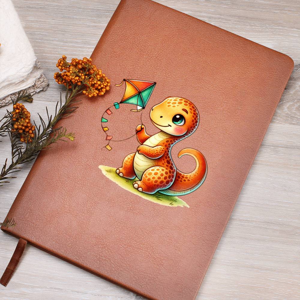 Colorful Baby Dinosaur 096 - Vegan Leather Journal