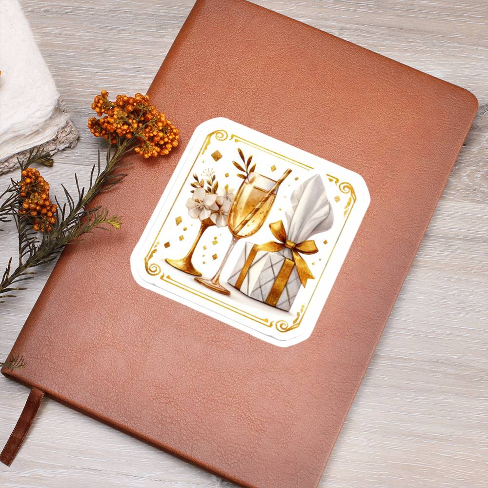 Luxury Wedding Decor Sticker 080 - Vegan Leather Journal
