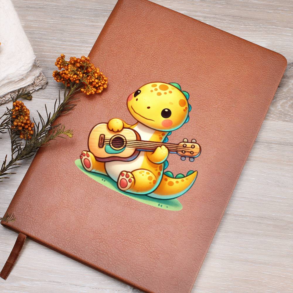 Colorful Baby Dinosaur 075 - Vegan Leather Journal