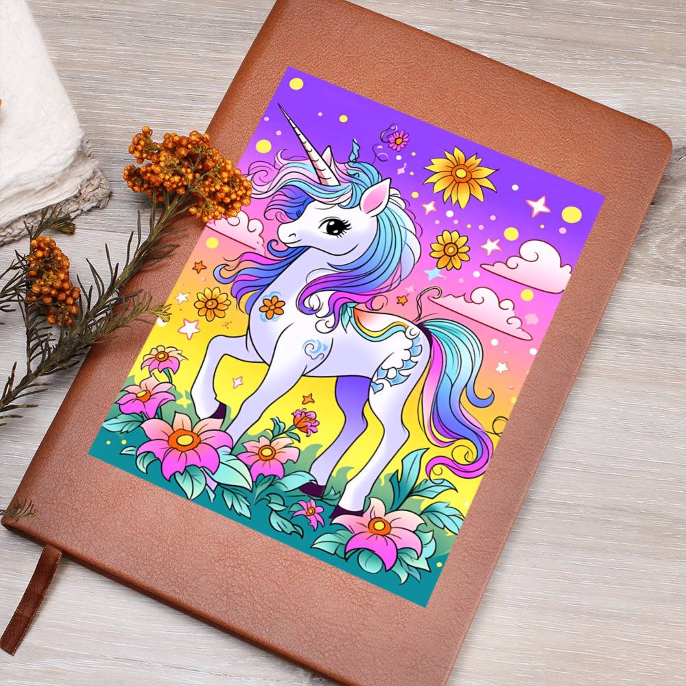 Cute Unicorn 080 - Vegan Leather Journal