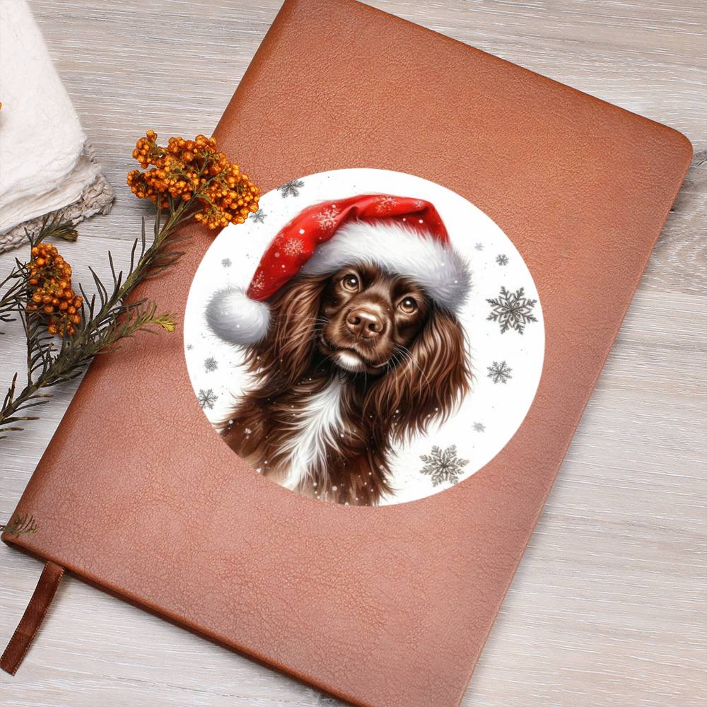 Christmas Dog - Boykin Spaniel - Vegan Leather Journal