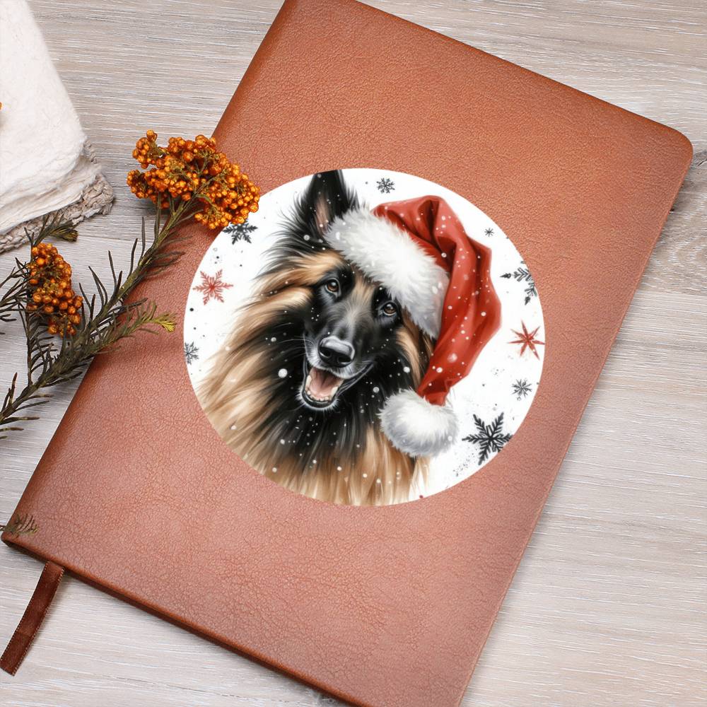 Christmas Dog - Belgian Shepherd Laekenois - Vegan Leather Journal