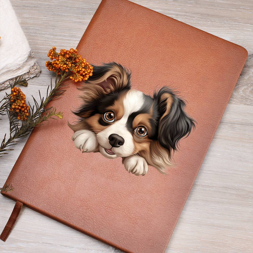 Papillon Peeking - Vegan Leather Journal