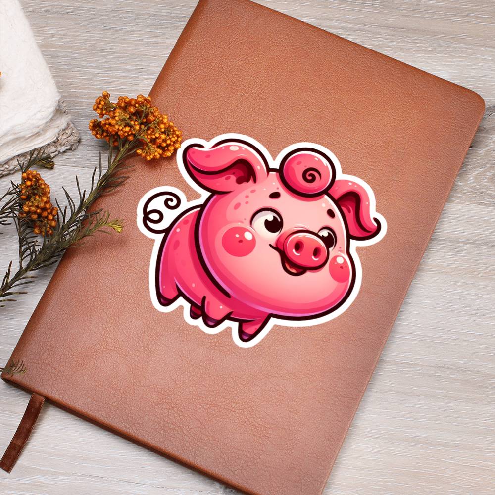 Cute Pig sticker 126 - Vegan Leather Journal
