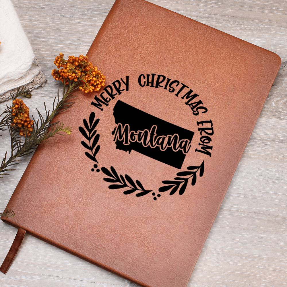 Merry Christmas From Montana - Vegan Leather Journal