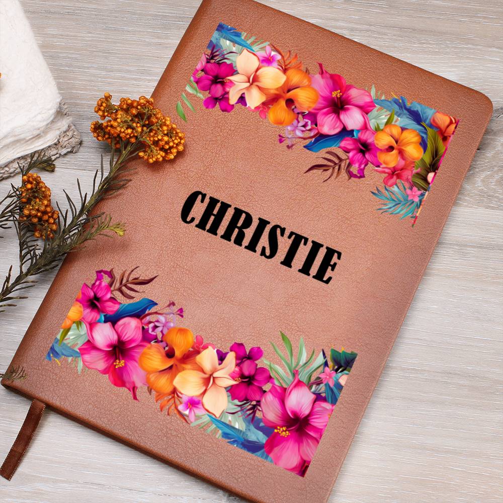 Christie (Tropical Flowers) - Vegan Leather Journal