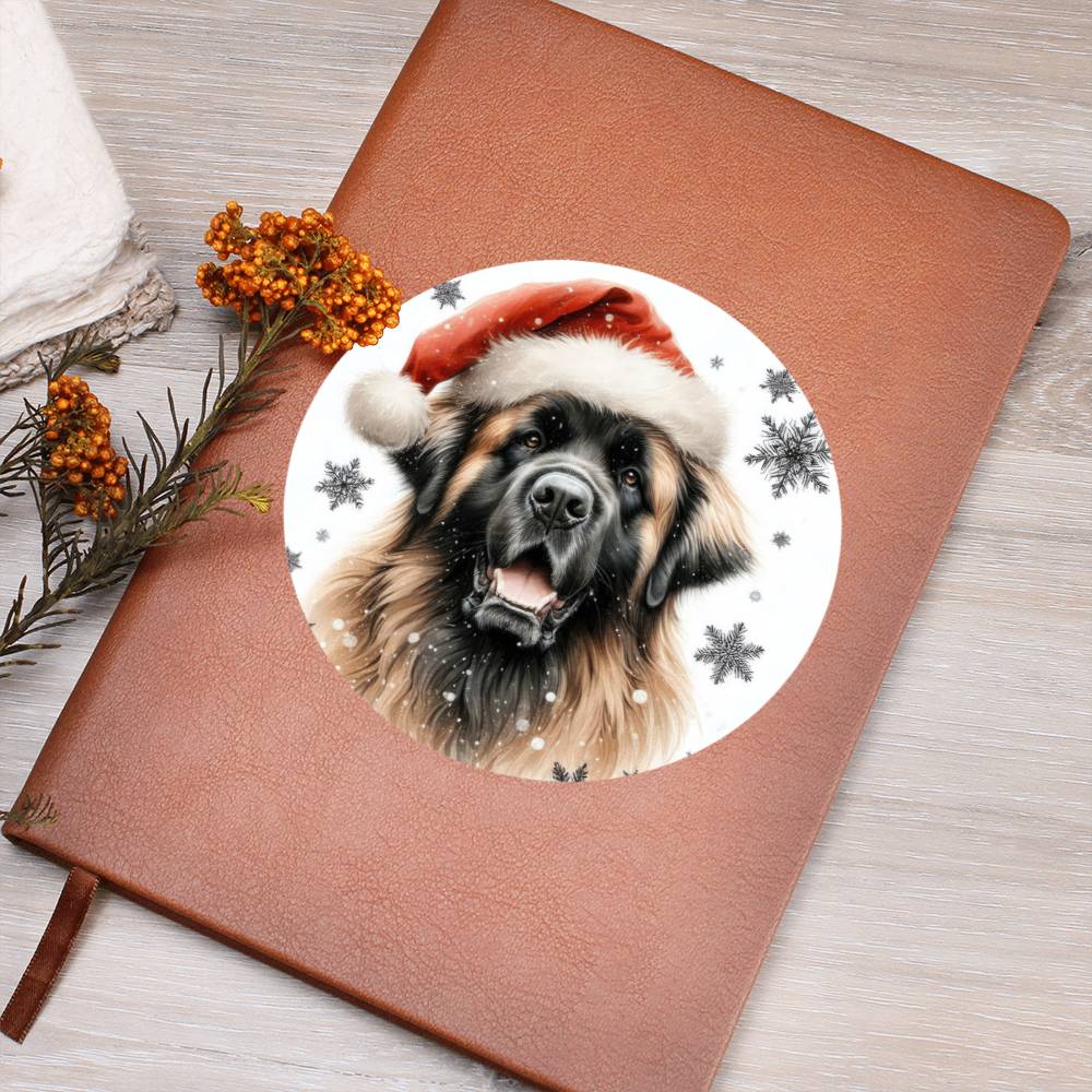 Christmas Dog - Leonberger - Vegan Leather Journal