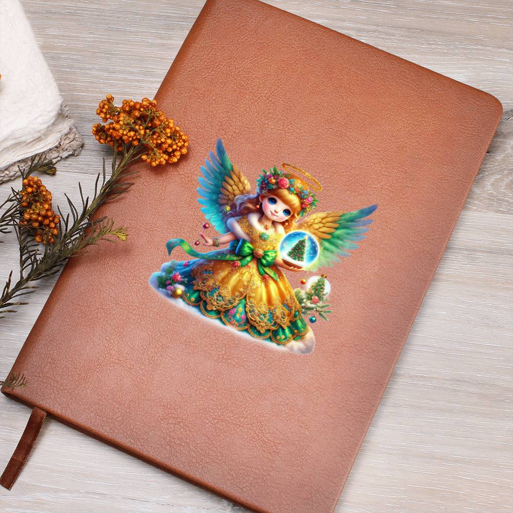 Cute Christmas Angel 011 - Vegan Leather Journal
