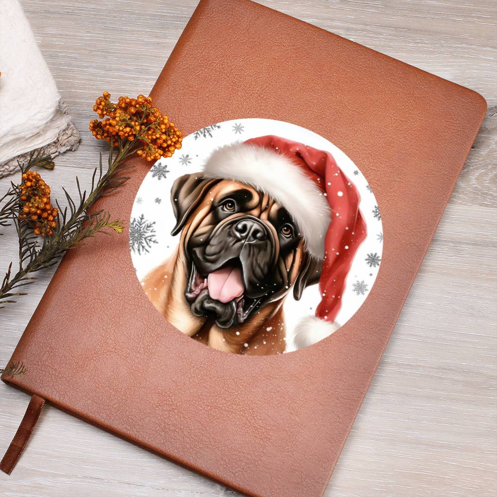 Christmas Dog - Mastiff - Vegan Leather Journal