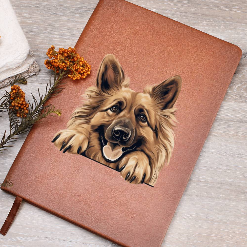 Belgian Tervuren  Peeking - Vegan Leather Journal
