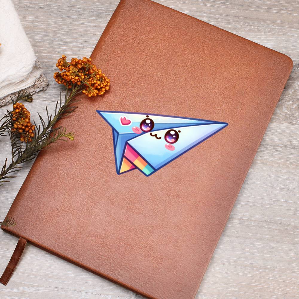 Cute Back to School Sticker 045 - Vegan Leather Journal