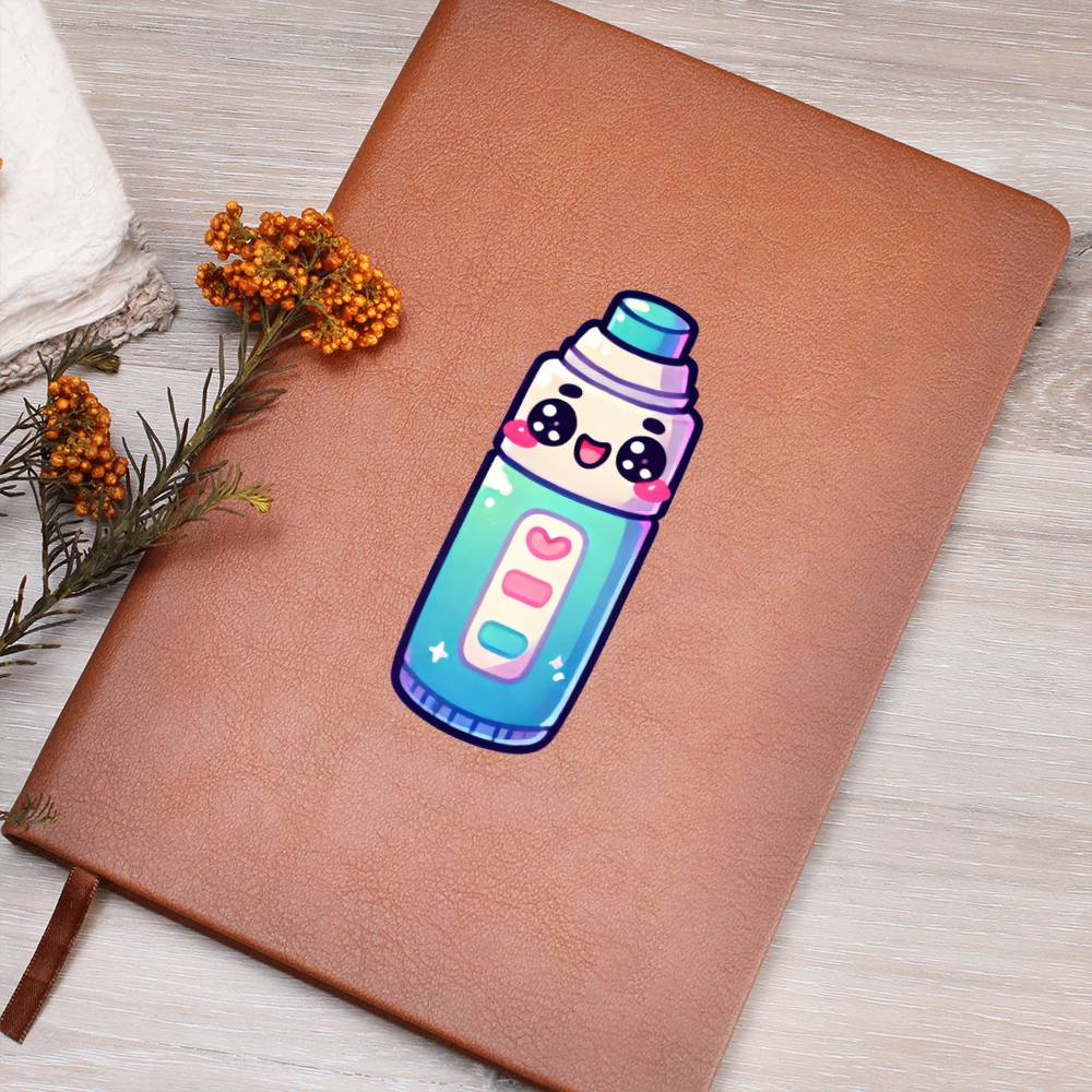 Cute Back to School Sticker 093 - Vegan Leather Journal
