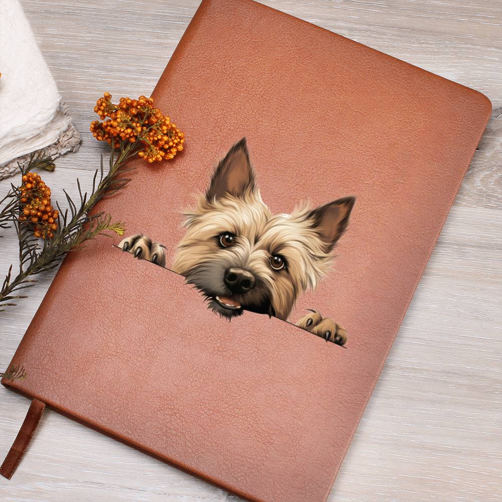 Cairn Terrier Peeking - Vegan Leather Journal