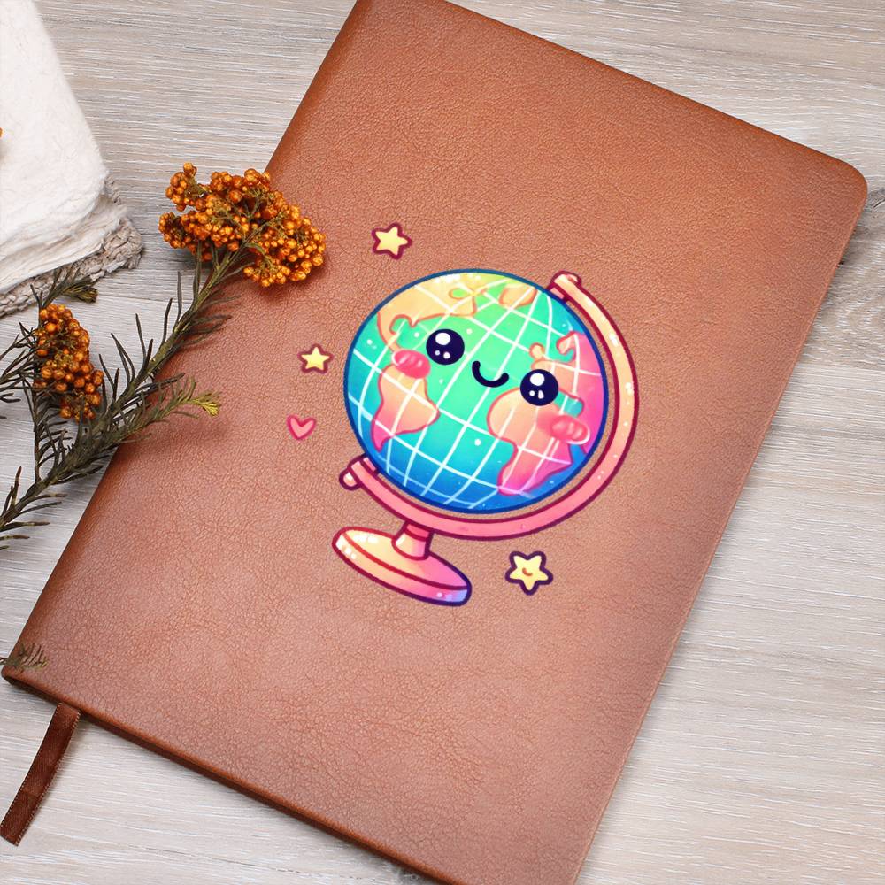 Cute Back to School Sticker 109 - Vegan Leather Journal