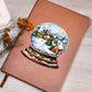 Watercolor Christmas Snow Globe 045 - Vegan Leather Journal