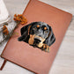 Black and Tan Coonhound Peeking - Vegan Leather Journal
