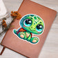 Cute Turtle sticker 201 - Vegan Leather Journal