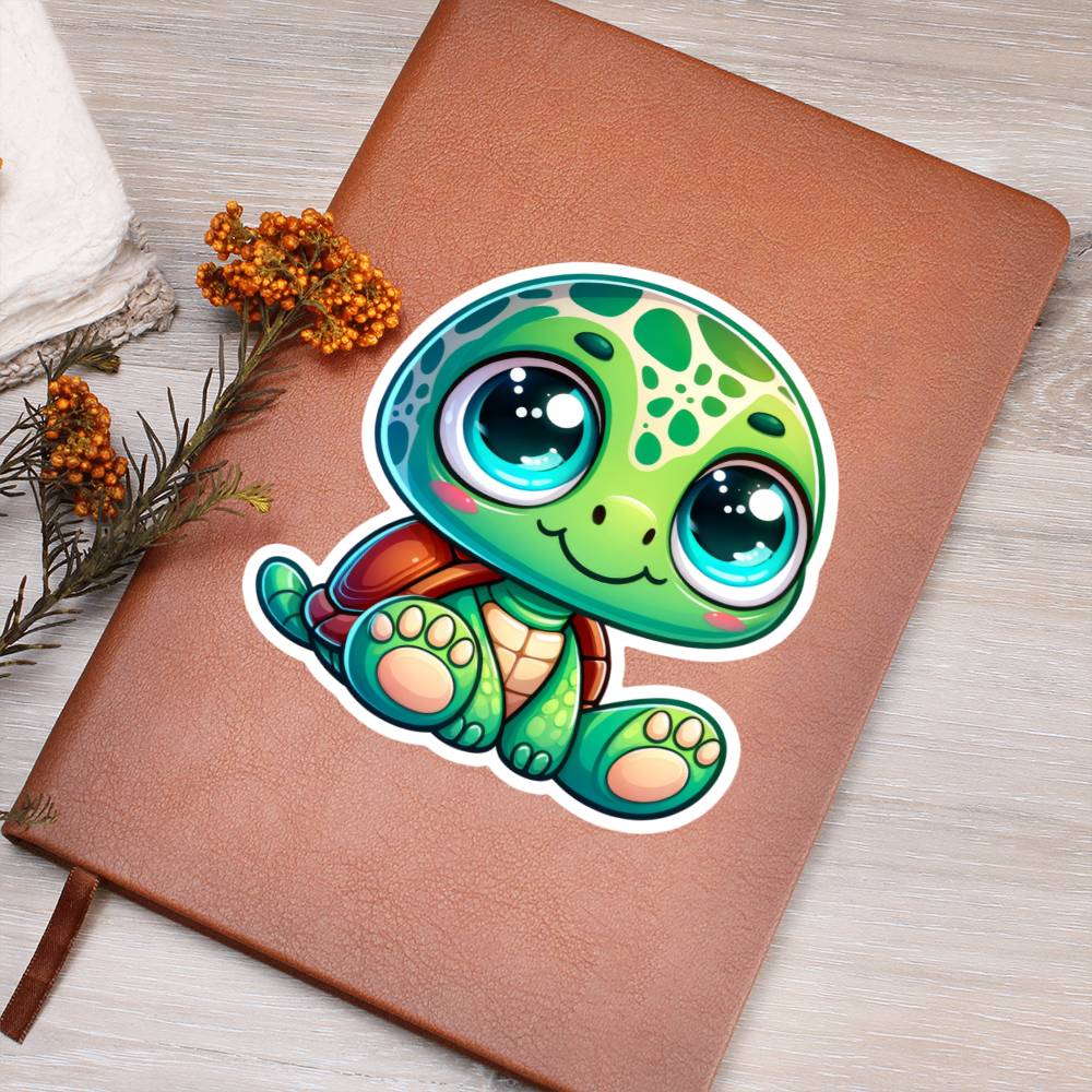 Cute Turtle sticker 201 - Vegan Leather Journal