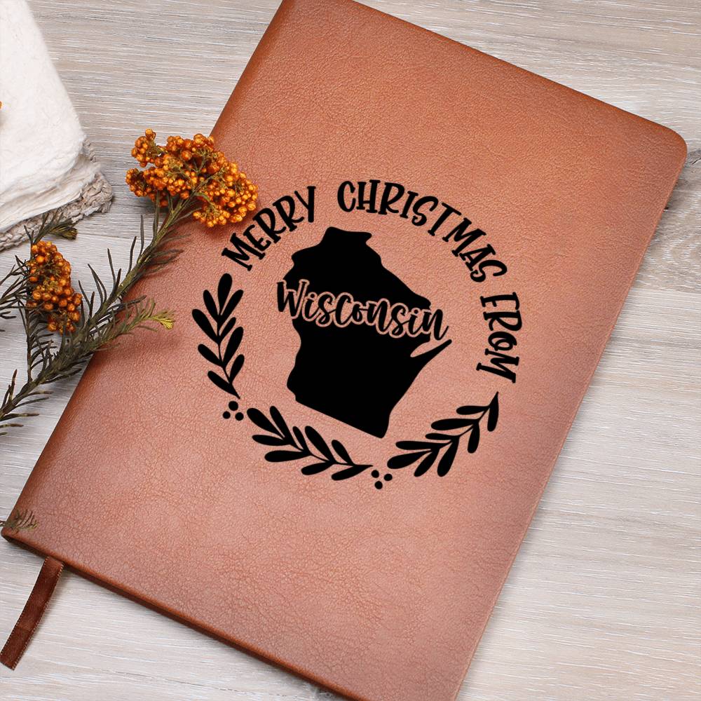 Merry Christmas From Wisconsin - Vegan Leather Journal