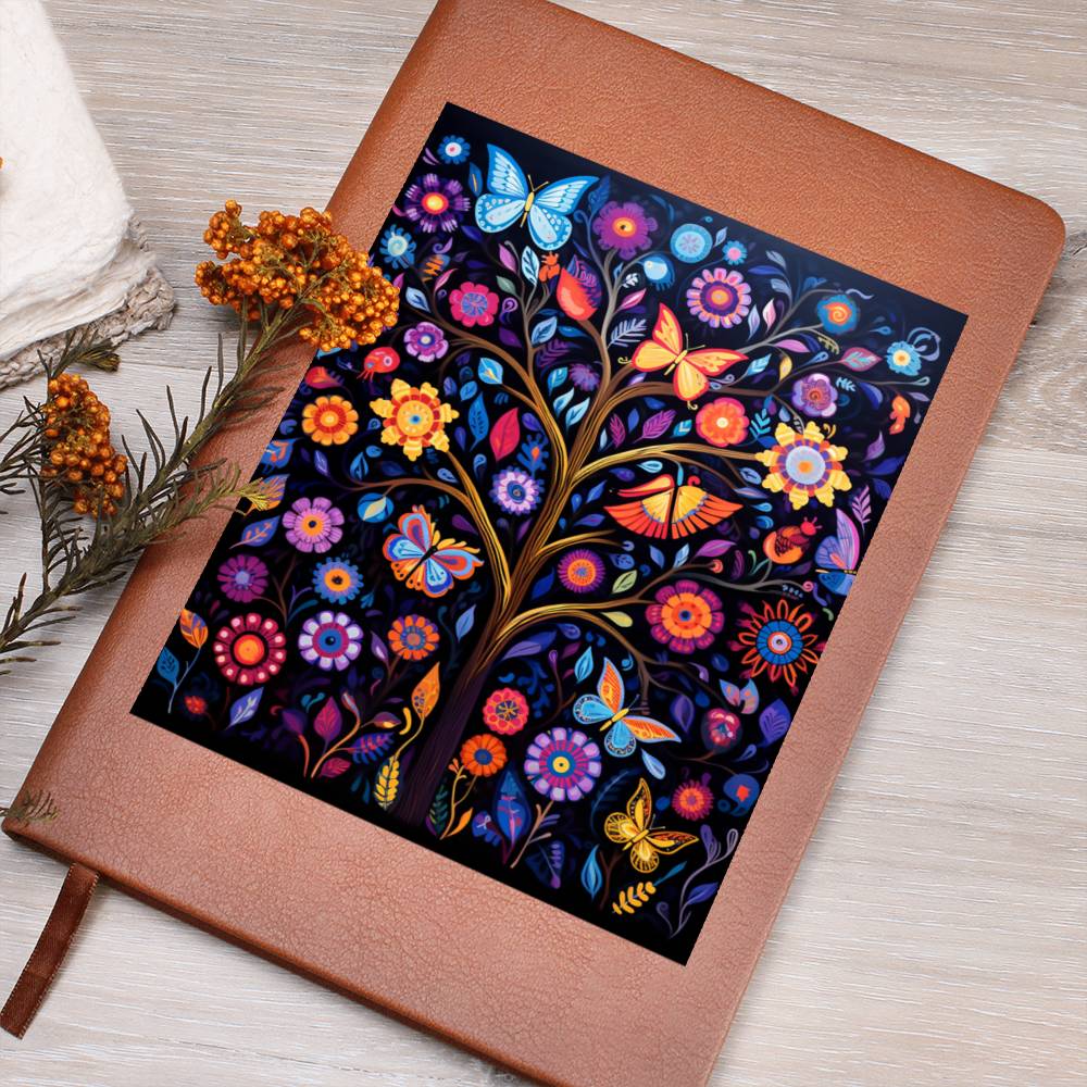 Birds And Floral Design 104 - Vegan Leather Journal