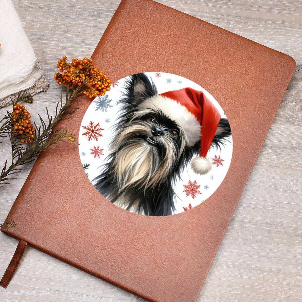 Christmas Dog - Affenpinscher - Vegan Leather Journal