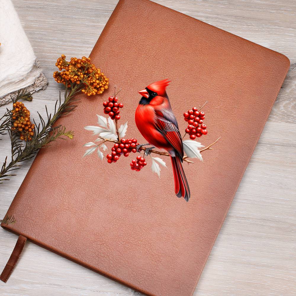 Christmas Cardinal 007 - Vegan Leather Journal