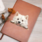 American Eskimo Dog Peeking - Vegan Leather Journal