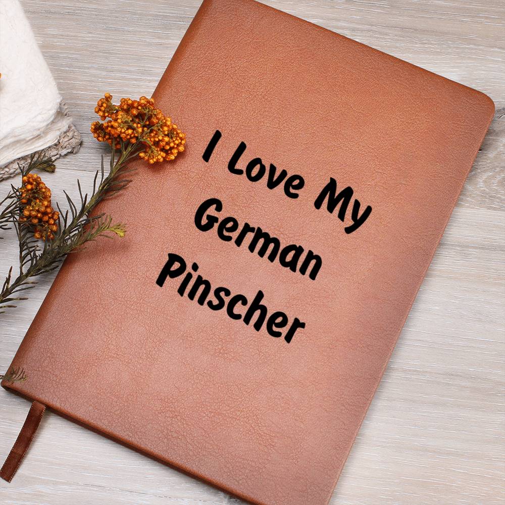 Love My German Pinscher v4 - Vegan Leather Journal