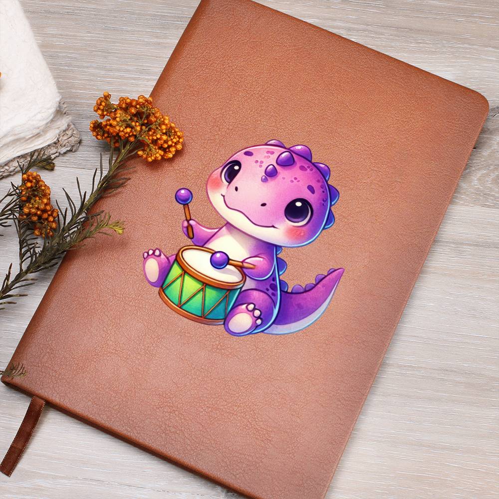 Colorful Baby Dinosaur 054 - Vegan Leather Journal