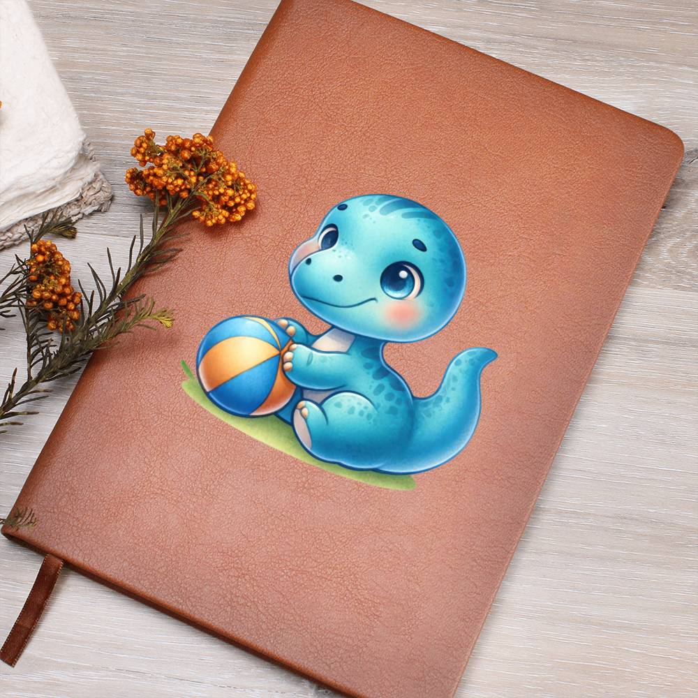 Colorful Baby Dinosaur 027 - Vegan Leather Journal