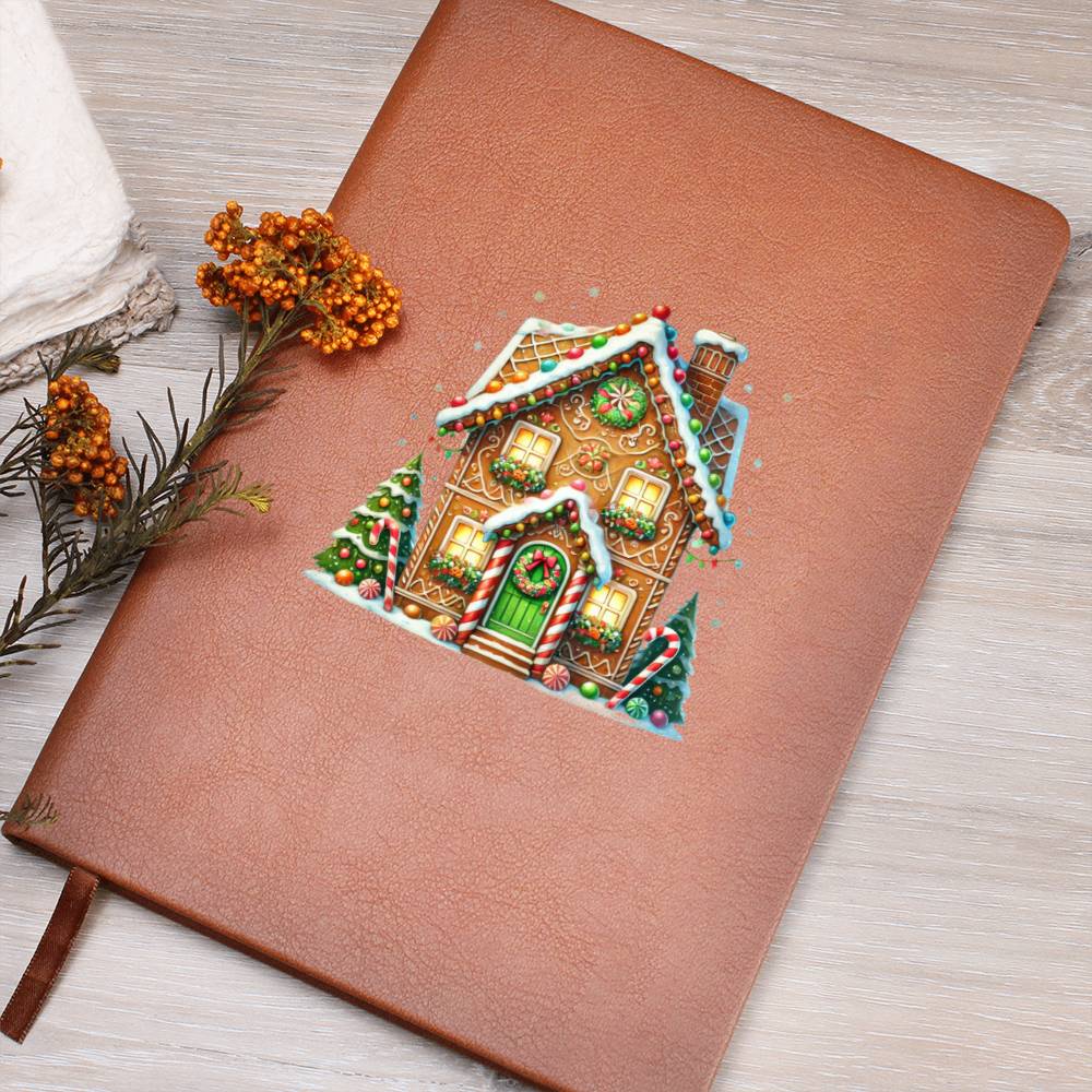 Christmas Gingerbread House 004 - Vegan Leather Journal