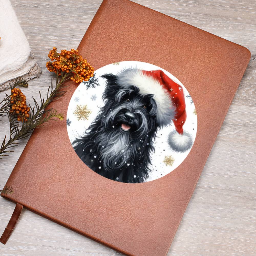 Christmas Dog - Black Russian Terrier - Vegan Leather Journal