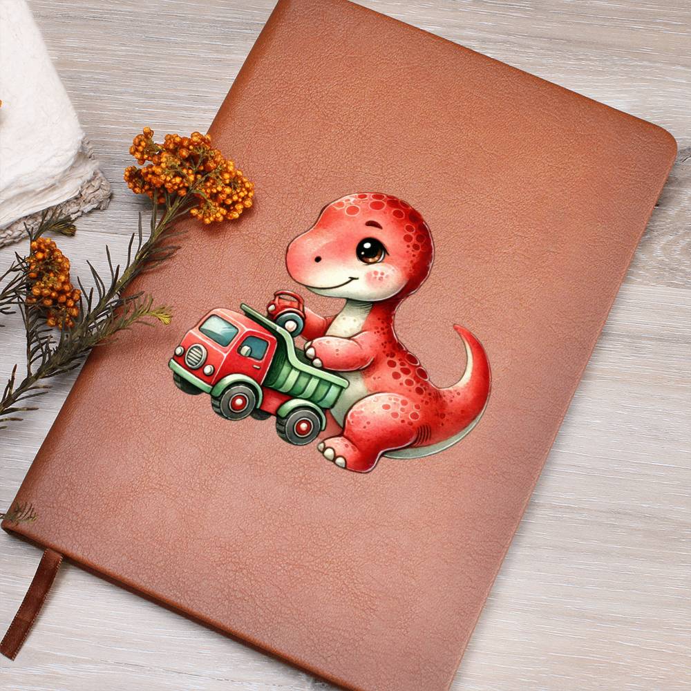 Colorful Baby Dinosaur 021 - Vegan Leather Journal