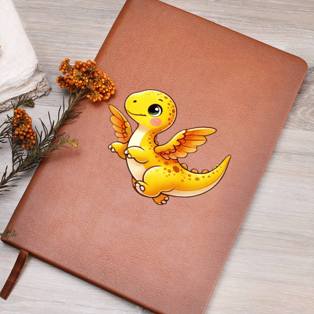 Colorful Baby Dinosaur 037 - Vegan Leather Journal