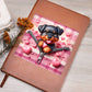 Valentine's Day Dog And Zipper 018 - Vegan Leather Journal