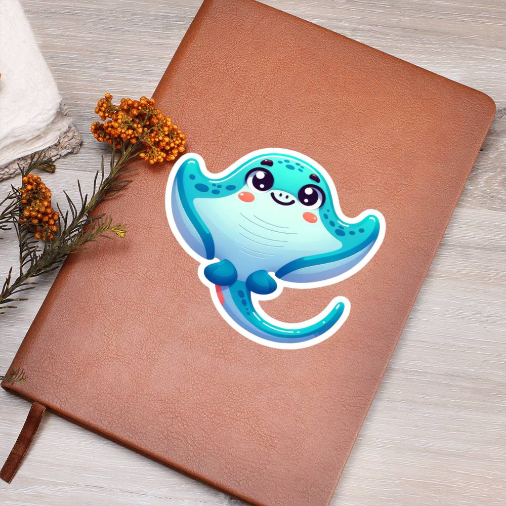 Cute Stingray sticker 181 - Vegan Leather Journal
