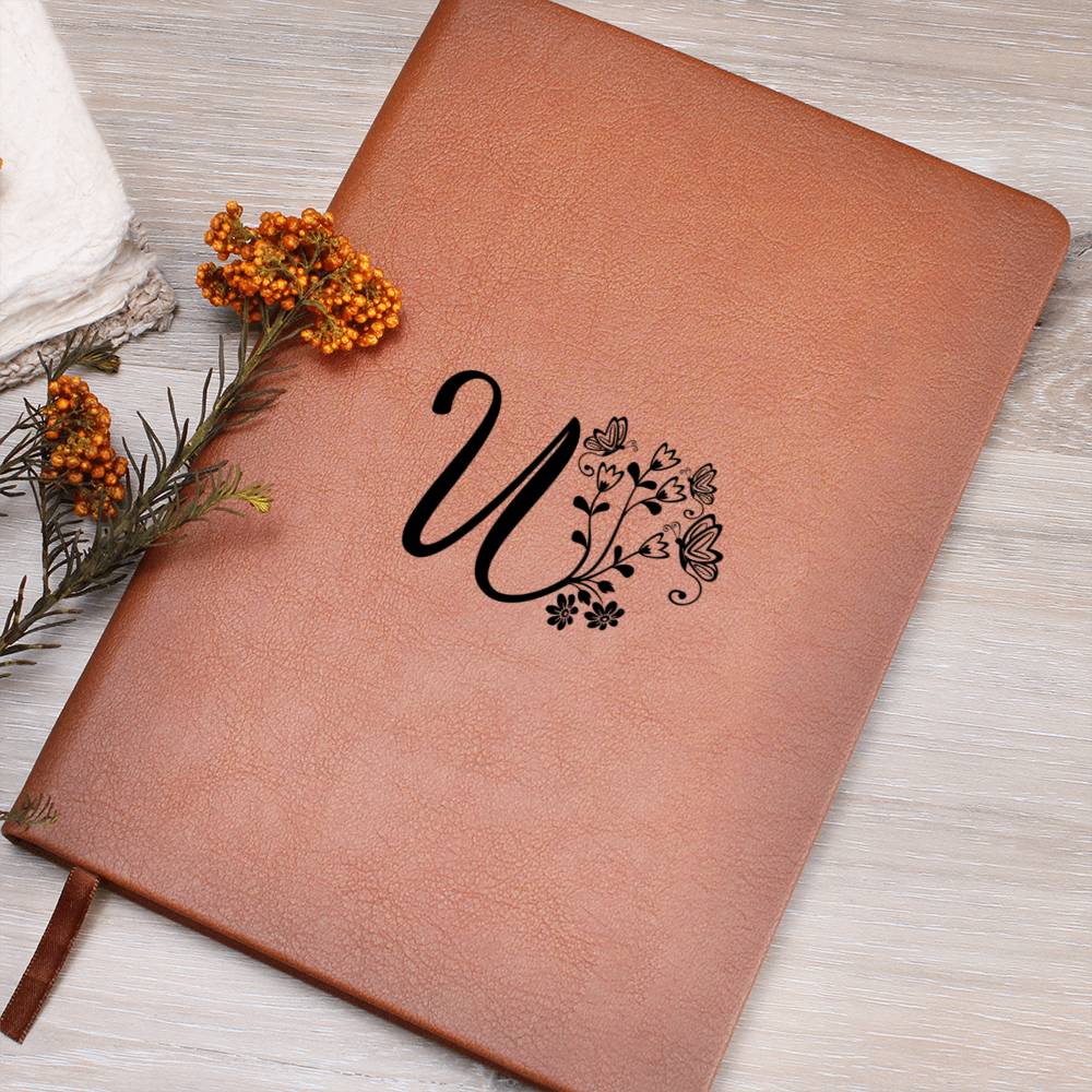 Botanical Monogram U - Vegan Leather Journal