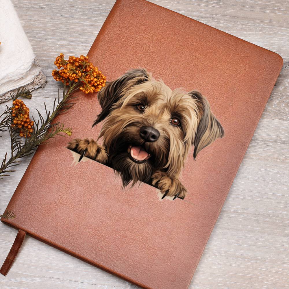 Briard Peeking - Vegan Leather Journal