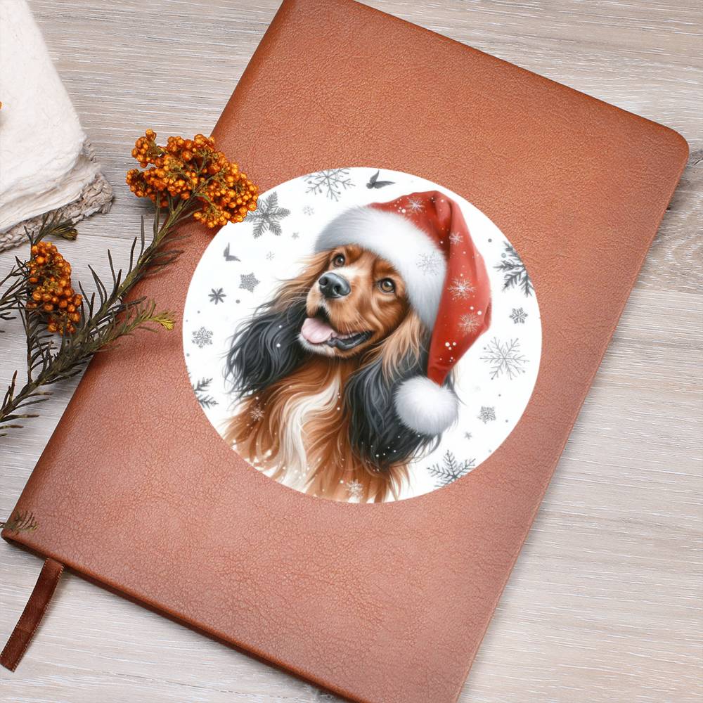 Christmas Dog - Field Spaniel - Vegan Leather Journal