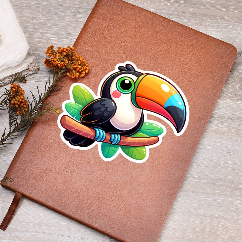 Cute Toucan sticker  196 - Vegan Leather Journal