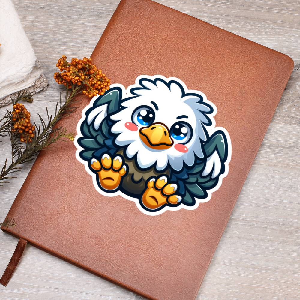 Cute Eagle sticker 43 - Vegan Leather Journal