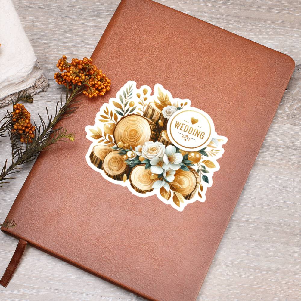 Luxury Wedding Decor Sticker 065 - Vegan Leather Journal