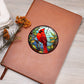 Christmas Red Cardinal Stained Glass Design 002 - Vegan Leather Journal