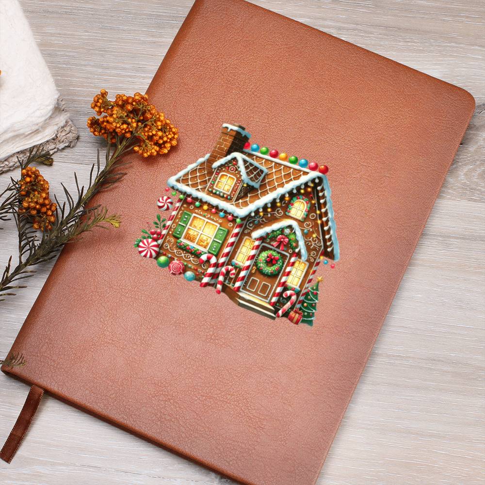 Christmas Gingerbread House 009 - Vegan Leather Journal