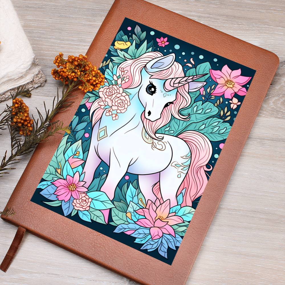 Cute Unicorn 051 - Vegan Leather Journal